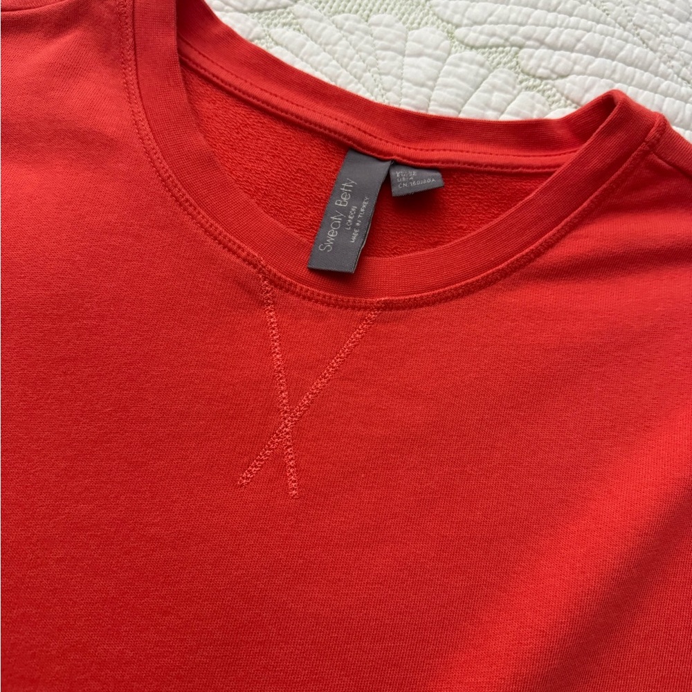 Sweaty Betty After Class Tulip Red Sweatshirt- Size XS - Picture 9 of 12